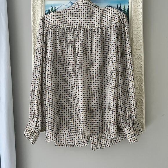 Josephine women’s top plus size 2X 20W geometric blouse lightweight buttons - Picture 2 of 8